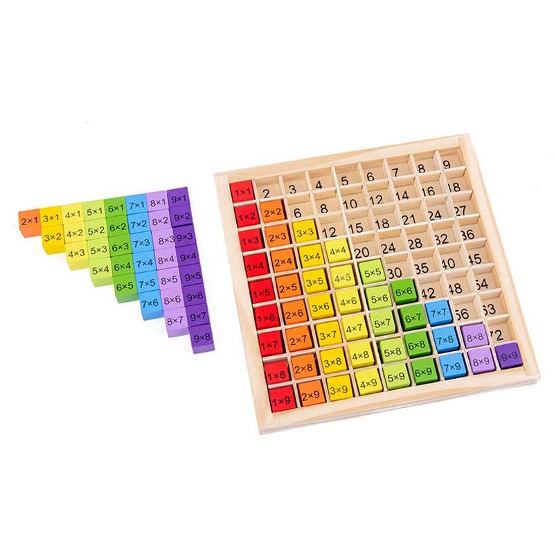Montessori Children Educational Toys Wooden Multiplication Board Game for Multiplication Table Math Arithmetic Teaching Aids