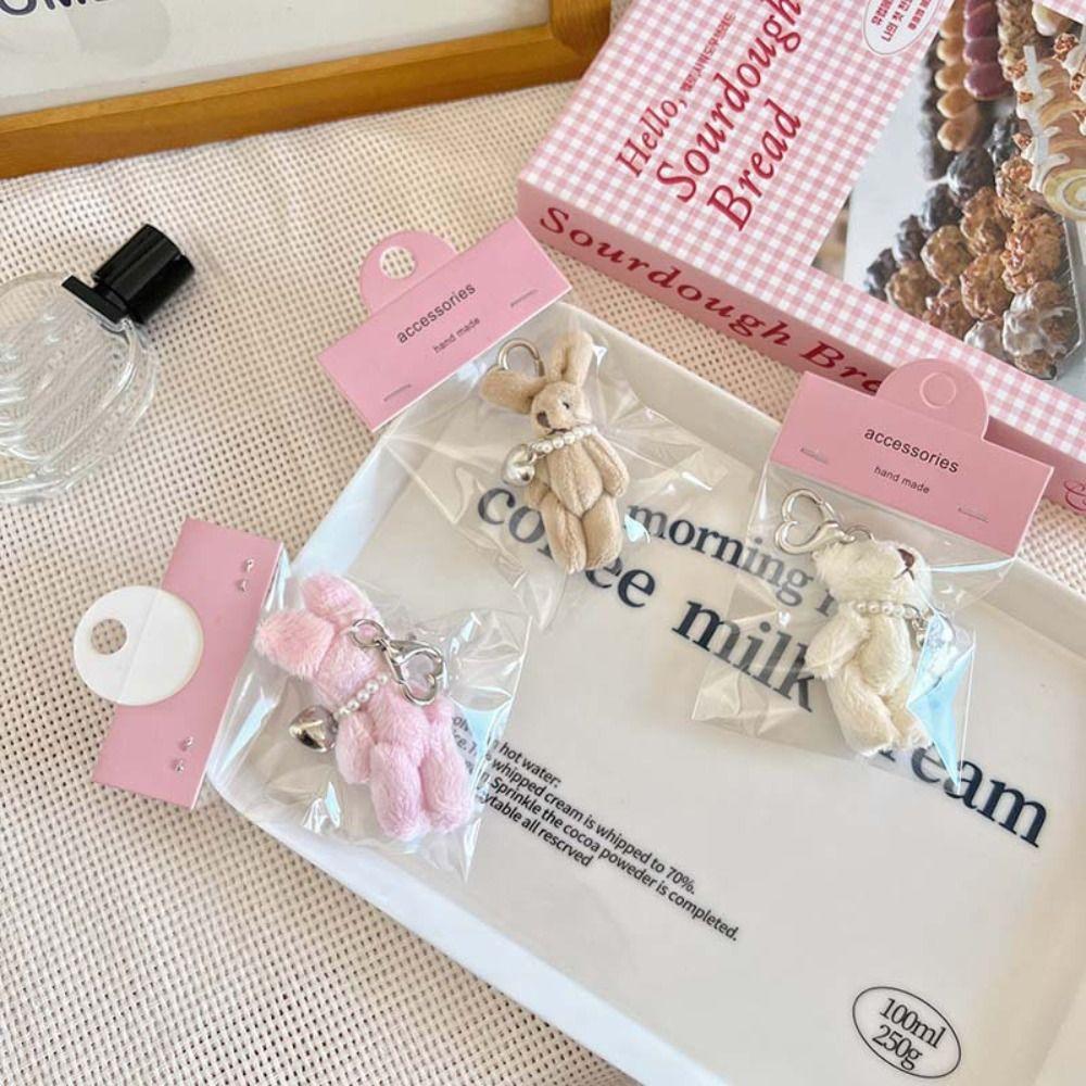 New Cute Rabbit Keychain Creative Gifts School Bag Keychain Cartoon Hanging Decoration Car Key Ring