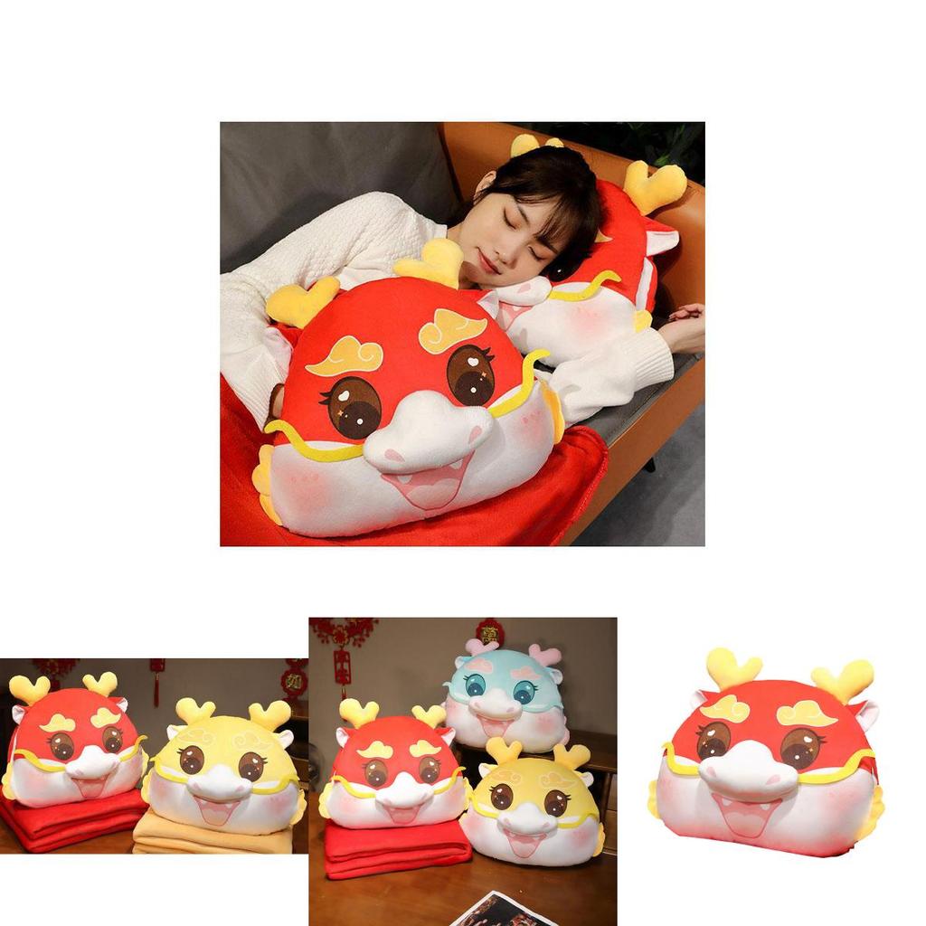Dragon Year Cartoon Plush Pillow Blanket Versatile And Cozy