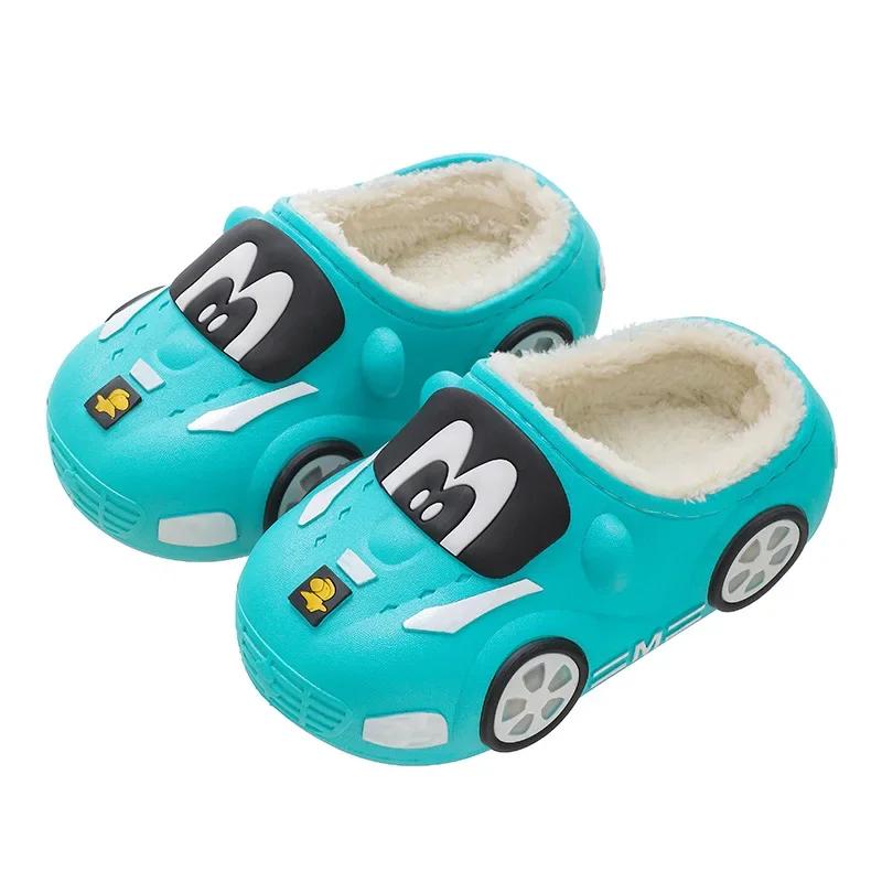 Fashion Children Indoor Slippers Winter Warm Shoes Kids Mum Dad Home Floor Slipper Cartoon Style Anti-slip Boys Girls Cotton Footwear