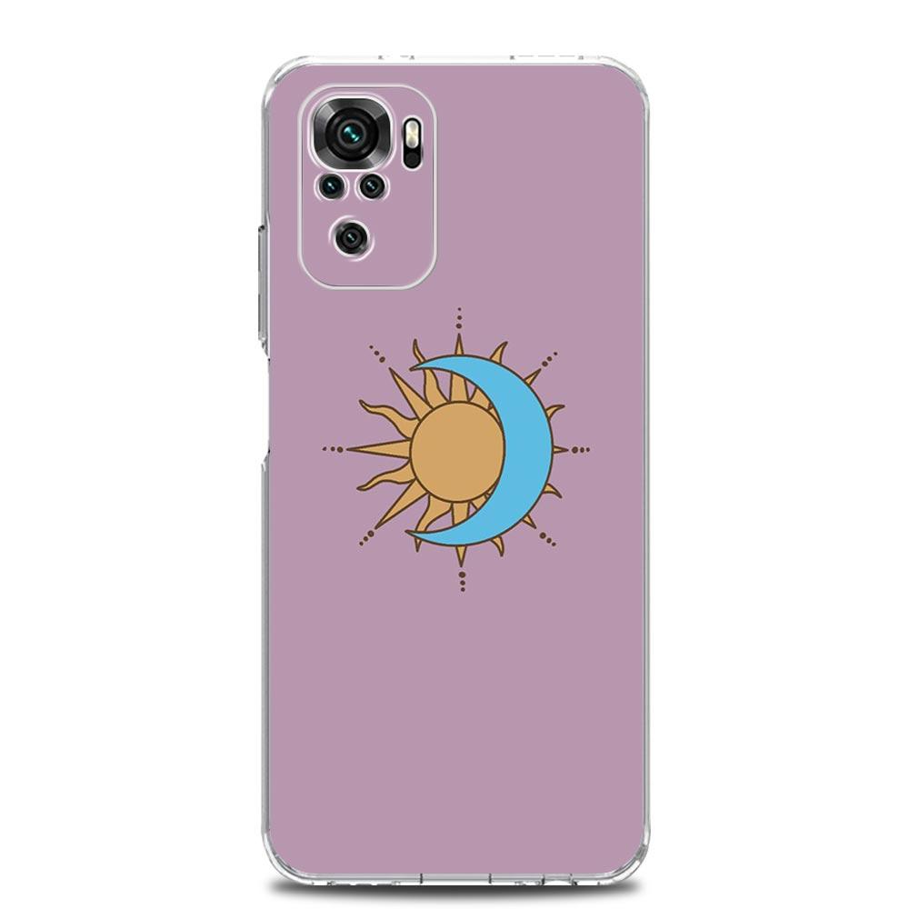 Capa de Celular Minimalista Desenho Sol Lua Para Xiaomi Redmi Note 15 14 13 12 4G 10 11 Pro Plus 5G 14C 13C 12C 10C 9A