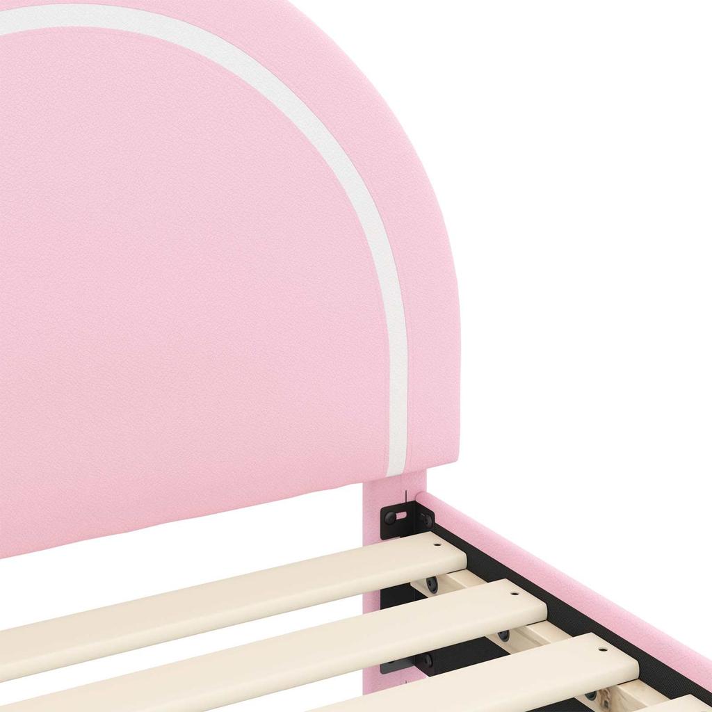 Kids Bed Frame with Headboard Pink 80 X 200 Cm PU