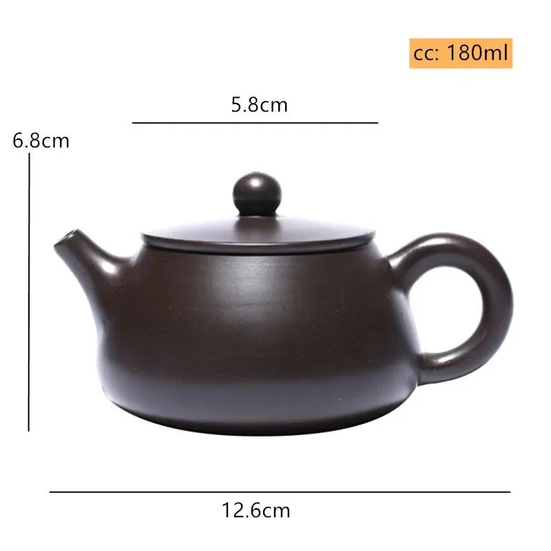 

180ml Chinese Yixing Purple Clay Teapot Handmade Black Mud Filter Tea Infuser Zisha Stone Scoop Tea Pot Tea Ceremony Supplies чёрный