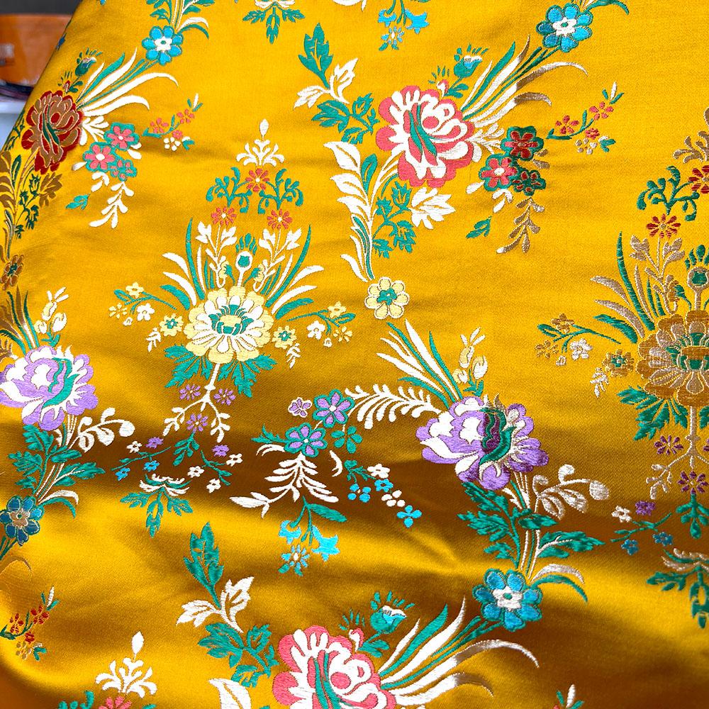 Begonia Floral Brocade Jacquard Damask Fabric DIY Sewing for Kids Clothes Kimono Chinese Robe Home Decor Pillowcase Accessories