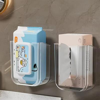 Boîte de Rangement pour Lingettes Humides Murale Non Perforée pour Salle de Bain avec Grande Ouverture et Forte Capacité de Charge