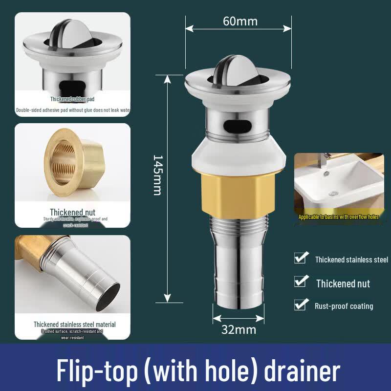 Jingwei Stainless Steel Basin Drainer & Pipe Set