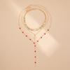 Rhinestone Metal Stacked Necklace Y2K Zinc Zinc Alloy Neck Pendant Beads Stacked Collarbone Chain  Women