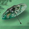 Oil Painting Umbrella 16-Bone Umbrella Dual-Use Retro Foldable Umbrella Vinyl Sun Protective Sun Shade UV Protection Sun Umbrella for Women