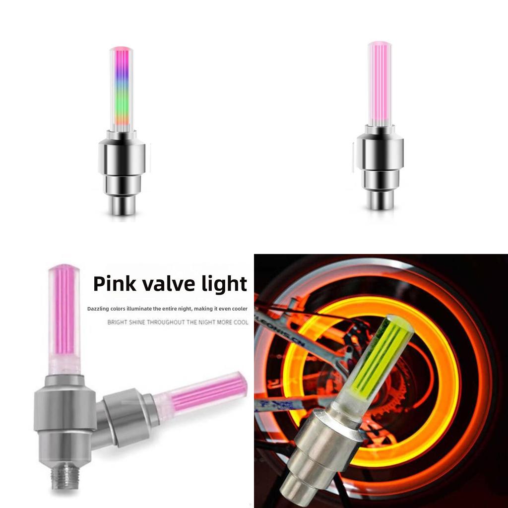 Bicycle Valve Cap Lights With Led Illumination For Cycling Accessories And Safety