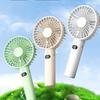 LCD Display Mini Fan With Phone Holder 5-Speed Wind Desk Fan Portable Charging Fan