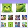 Fronha de Almofada de Natal Grinch Aconchegante Impressão 3D em Pele de Pêssego Super Macia Para Decoração Festiva de Sofá