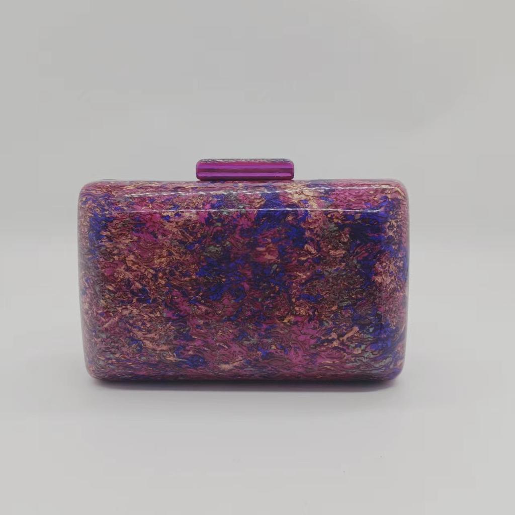 Small bag single shoulder women's messenger bag marble fashion summer beach acrylic dinner bag small square bag