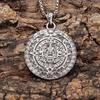Retro Punk Aztec Mayan Solar Calendar Pendant Necklace for Men and Women Fashion Trend Sun God Lucky Amulet Jewelry Gift