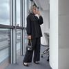 New Arrival: Beaded Long Sleeve Top & Wide Leg Pants Set - Muslim Women's Fashionable Casual Wear