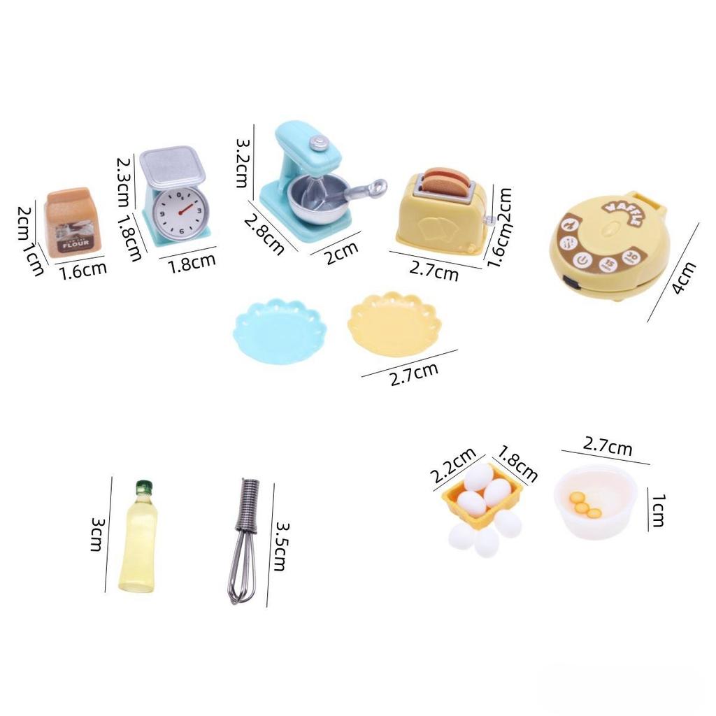 112 Dollhouse Miniature Diy Kitchen Set Bread Machine Blender Electronic Scales Model Furniture Kitchen Accessories Kids Toys
