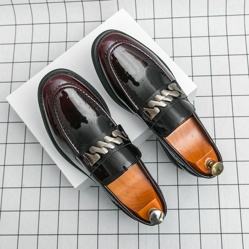 

Модный Роскошный Бренд Мужские Удобные Банкетные Деловые Повседневные Кожаные Туфли с Блестящей Поверхностью Модные Новые Мужские Остроносые Свадебные Туфли 46 вино красного