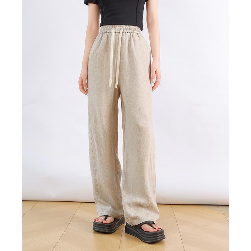 

Old Money Style Unisex 100% Linen Wide-Leg Banana Pants for Spring and Autumn 2026 M (for 105-120 lbs)