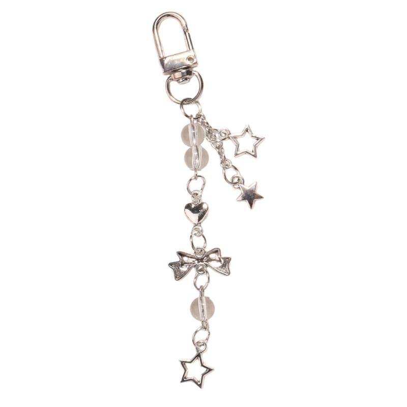 

Dainty Bowknot Keyrings Heart Butterfly Knot Pendant Keychain Bear Phone Lanyard Multi-Functional Bow Star Accessories