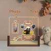 Custom Photo Acrylic Pet Memorial Night Light with Glass Fur Keepsake Jar Pet Remembrance Gift for Dog Cat Loss Owners