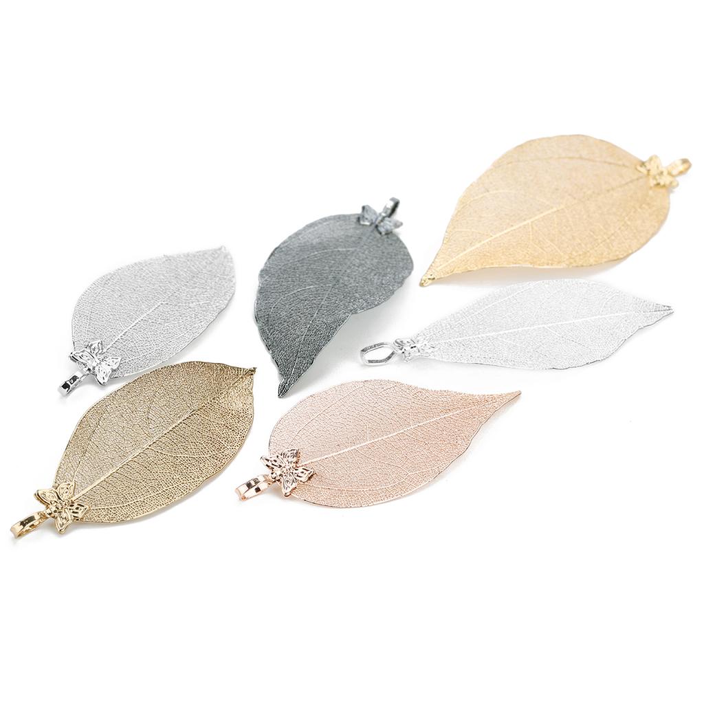 2pcs/lot Copper Butterfly Leaf Charms Textured Leaf Pendants For Jewelry Making DIY Bracelet Necklace Earrings Accessories