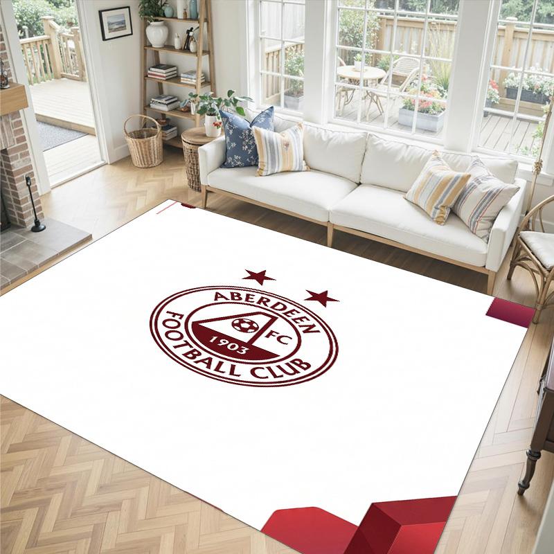 Aberdeen FC Design Crystal Velvet Carpet Cozy Non?Slip Printed Rug For Bedroom Living Room Entrance
