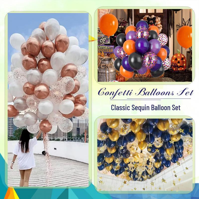 12-Inch Sequin Metallic Latex Balloons, 30pcs - Perfect for Birthday Party Decorations