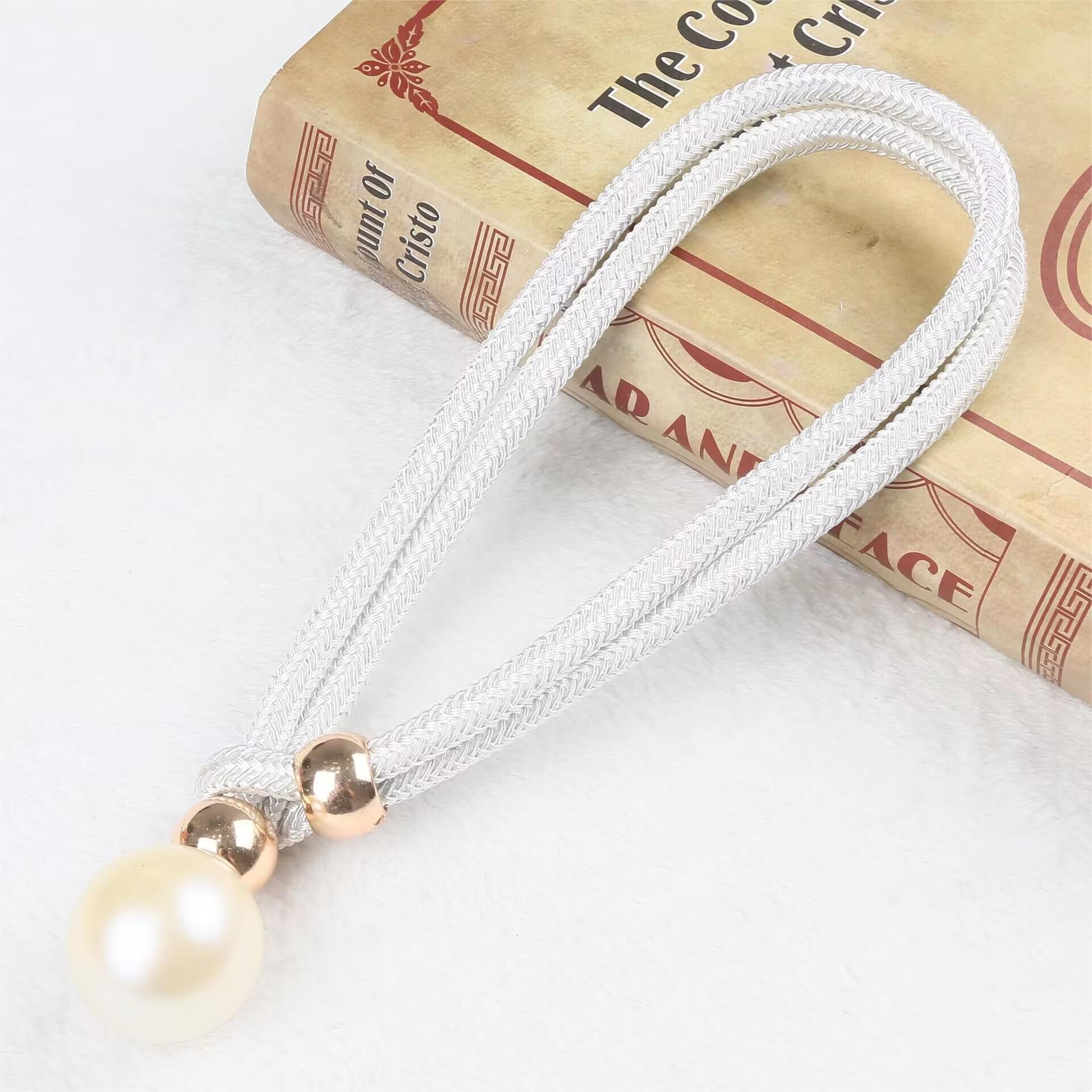 

2 шт. жемчужные подхваты для штор, жемчужные подхваты для штор, декоративные крепления, веревочные подхваты для штор без дырокола, регулируемые выдвижные элементы