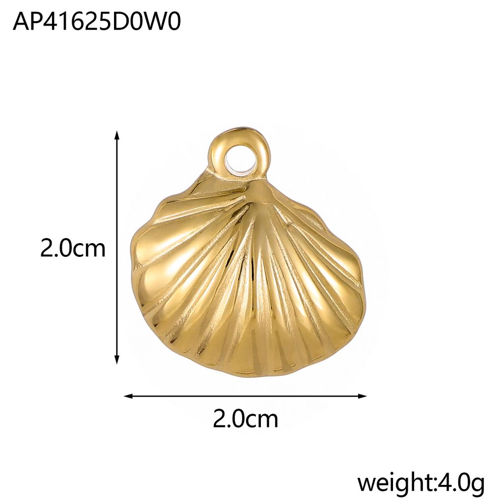 Elegant Stainless Steel Gold Plated Heart Love Cross Shell Starfish Oil Drop Pendant Charms for DIY Jewelry Making Women