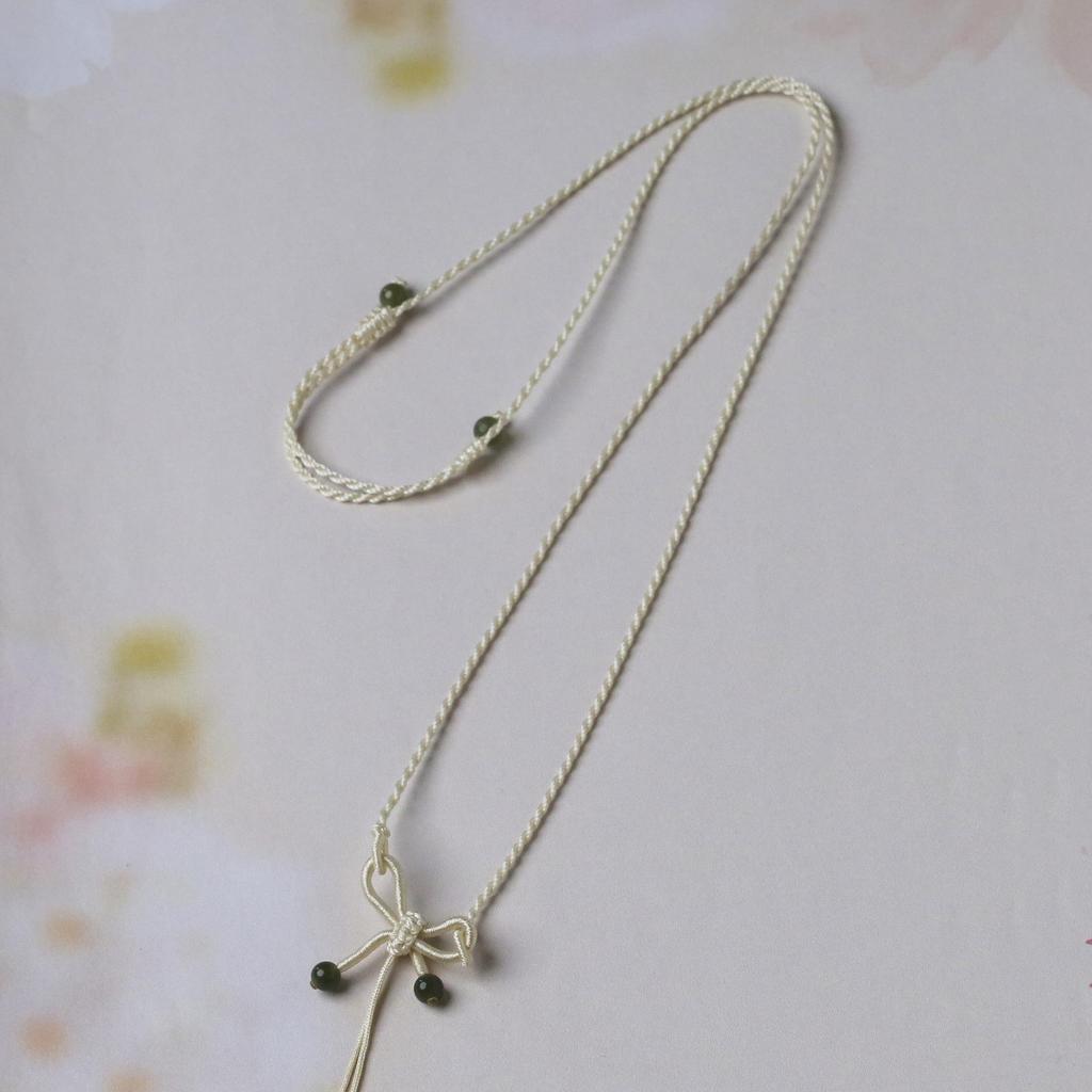 Premium Adjustable Handmade Hetian Jade Pendant Lanyard - Simple & Exquisite Design