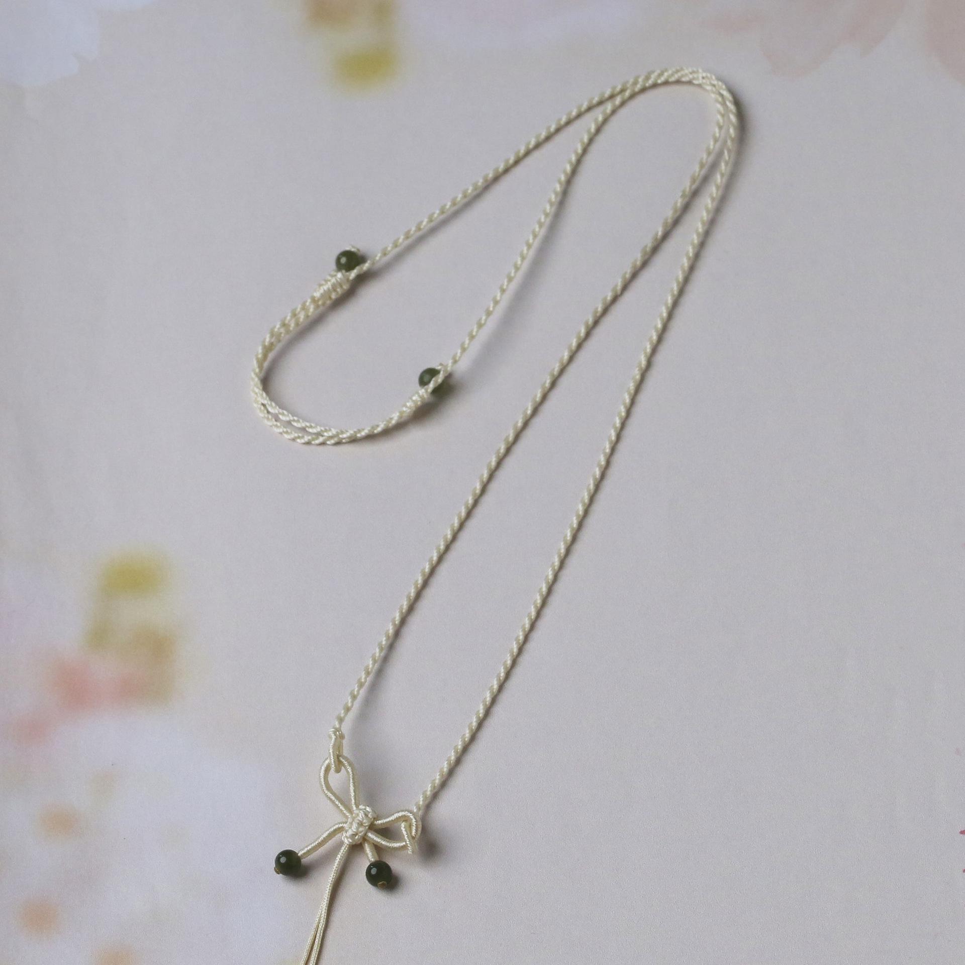 Премиальный регулируемый плетеный шнурок для кулона из нефрита Хэтянь ручной работы - Простой и изысканный дизайн