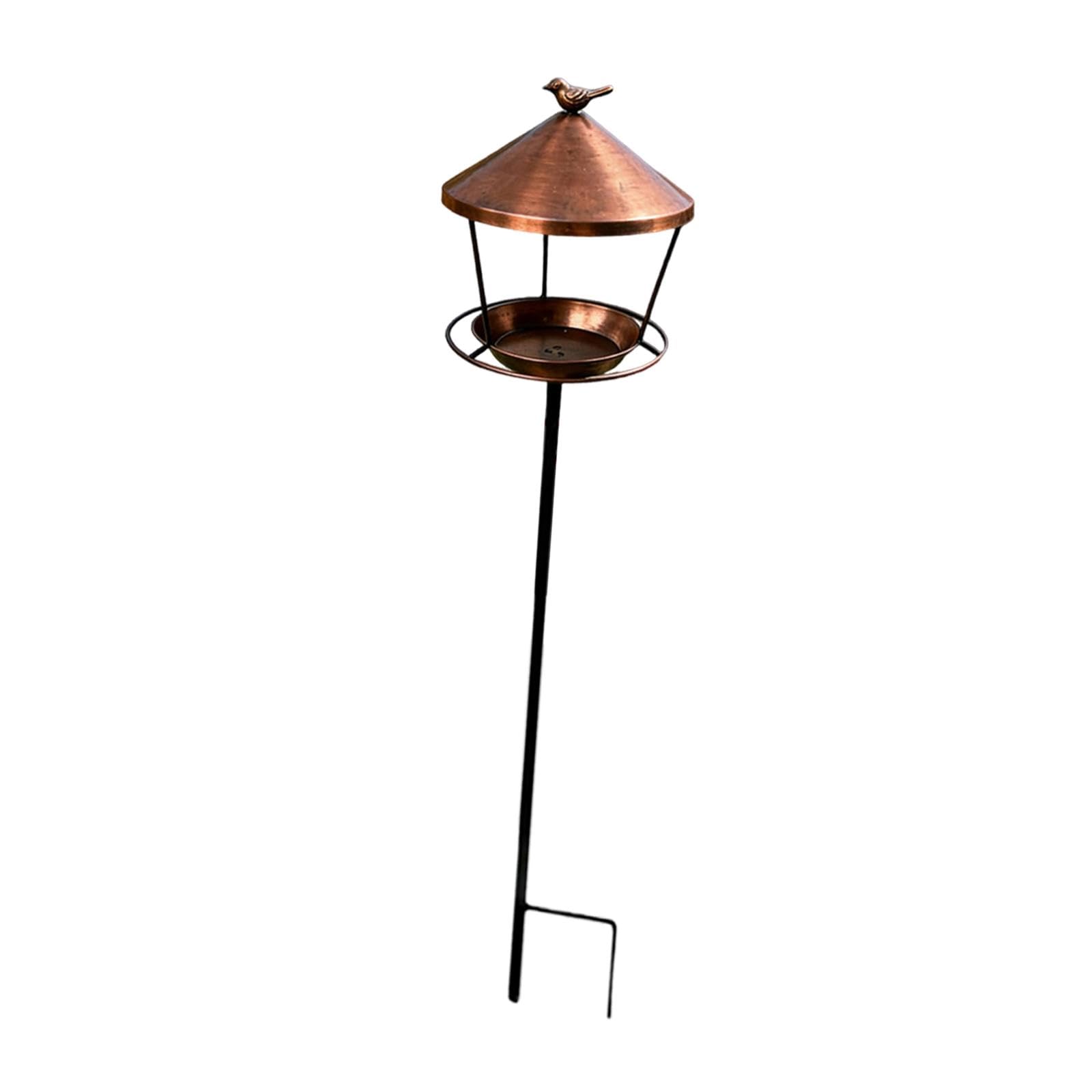 

Outdoor Transparent Bird Feeder with Roof for Wild Bird Watching Garden Decoration and Easy Installation for Backyard Lawn Patio One Size бронзовий