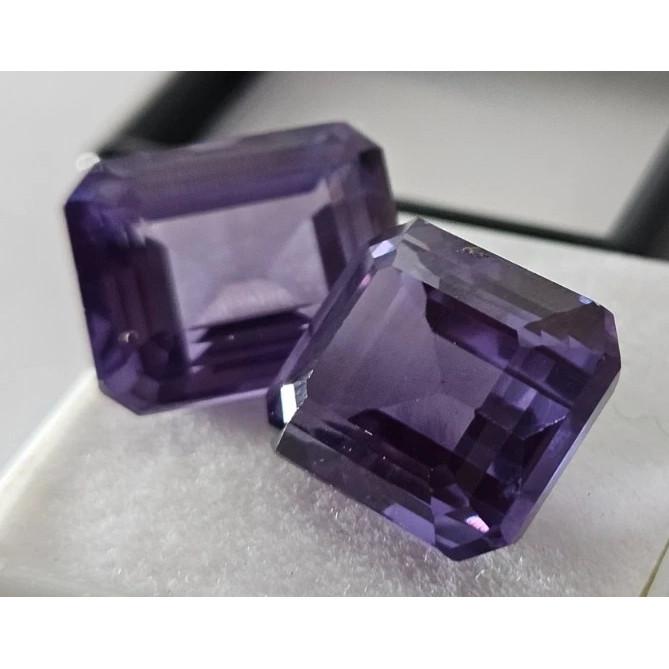 Emerald Cut Natural Color Changing Alexandrite 12-13 Ct Pair Stunning Gemstone