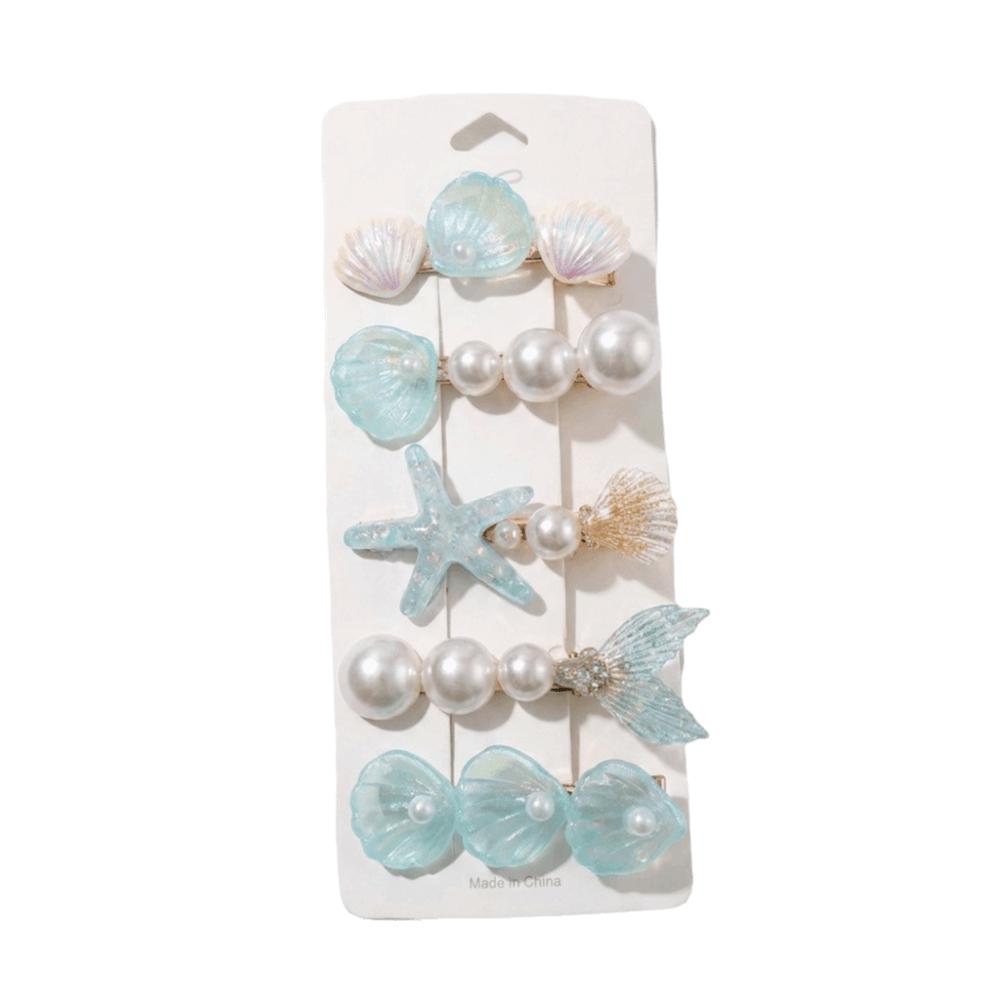 5 pcs/set Zinc Zinc Alloy Duckbill Clips Set Shell Hair Pins Cute Hair Barrettes For Girls