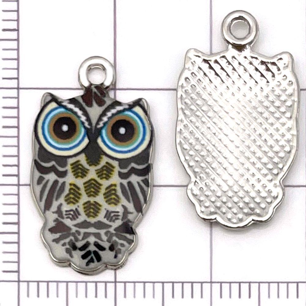 Colorful Owl Enamel Charms, 20pcs - Alloy Pendants for DIY Bracelets & Necklaces