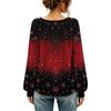 Women's Round Neck Long Sleeve Halloween Print Blouse Top for Party Wear