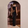 Style Women's Summer New Sleeveless Sexy Slim Long-length Skirt Hollow Dress Gown