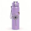1PC Dandelion Hummingbird Silhouette 750ml Color Plastic Sports Water Bottle Leakproof Flip Straw Lid Suitable for Sports Office Home Use