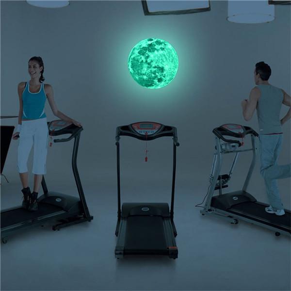 3D Creative Beautiful Luminous Fluorescent Moon Removable Wall Paste Glow In The Dark