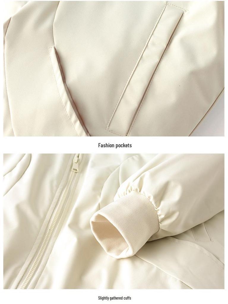 Herrgränsöverskridande Höst/Vinter Ståkrage Baseballjacka - Ultraljud Bomullsfylld Lös Pilot Arbetskläder