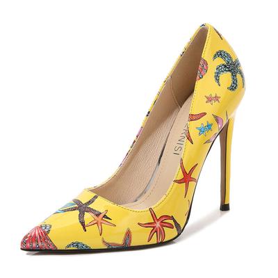 Designer Bedruckte Lackleder Stripper High Heels Damen Pumps Stiletto Spitzschuhe Mode Sexy Nachtclub Kleiderschuhe