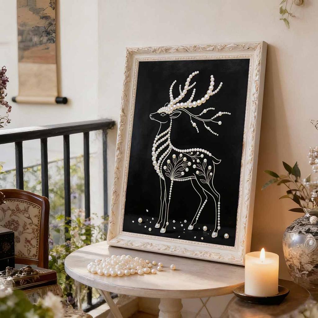 DIY Sika Deer Pearl Art Painting for Adults/Beginners Gift Home Decor Pearl Gem Paintings Picture Arts Craft 30x40cm Without Frame