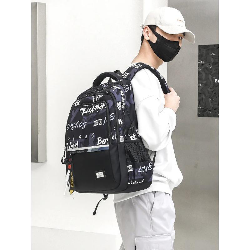 Školní tašky pro dospívající chlapce Školní batoh pro studenty středních škol Outdoorový cestovní batoh Velký studentský batoh na notebook Dospívající školní taška