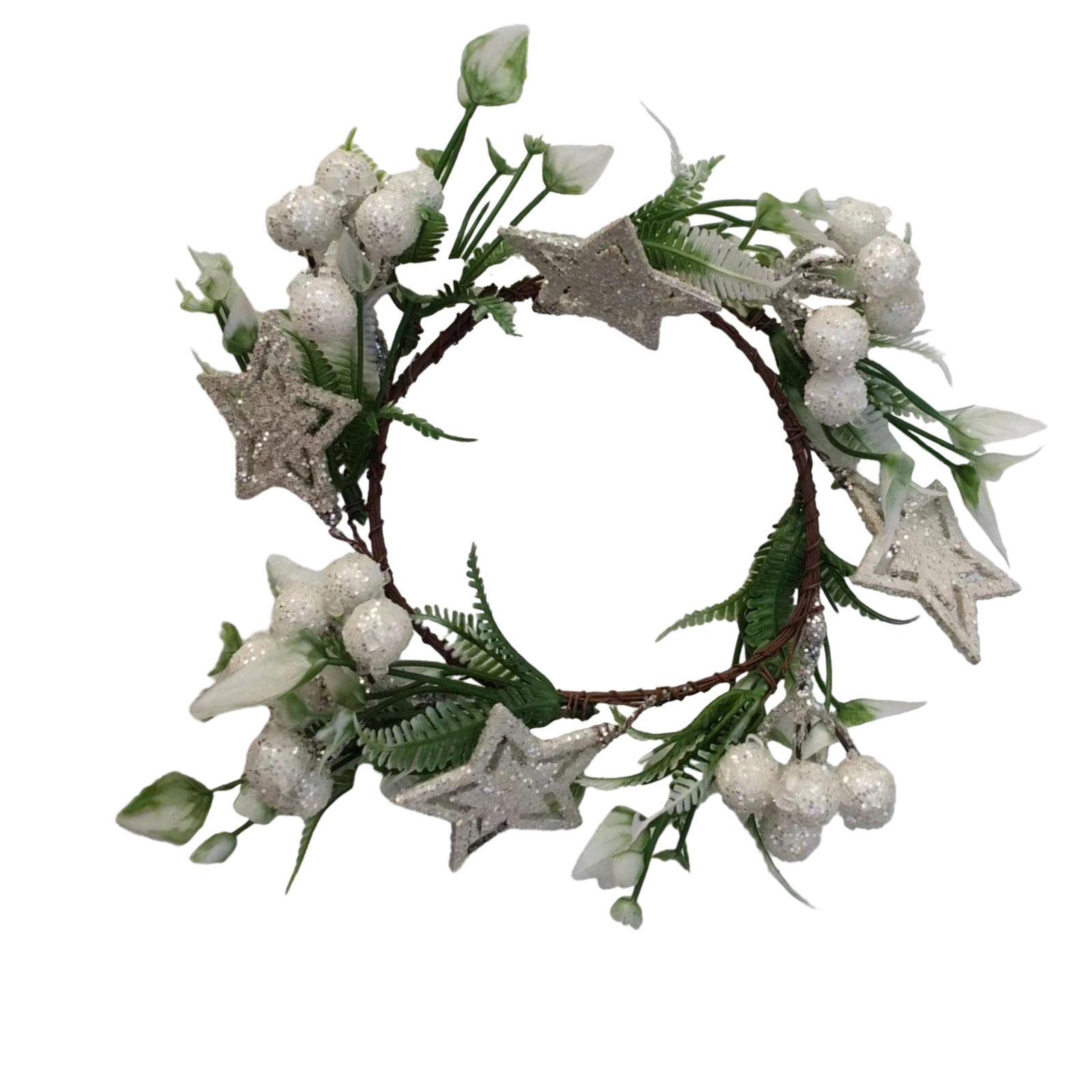 Christmas Candle Ring, Artificial Christmas Wreath, Wreath Decor