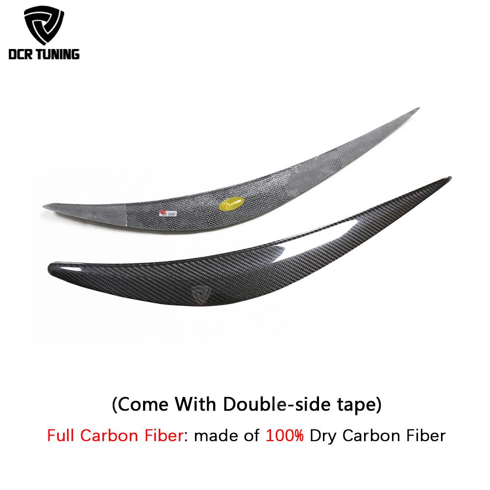 

For 2014+ Infiniti Q50 & Q50S Dry Carbon Fiber Eye Lid Eyebrow Cover Car styling Stick on Stickers Real Carbon 2 Pcs