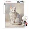 Pearl Cat Pattern 5D Rhinestone Art Kit for Adults Round Half Pearls Wall Decoration Handmade Craft Gift Frameless