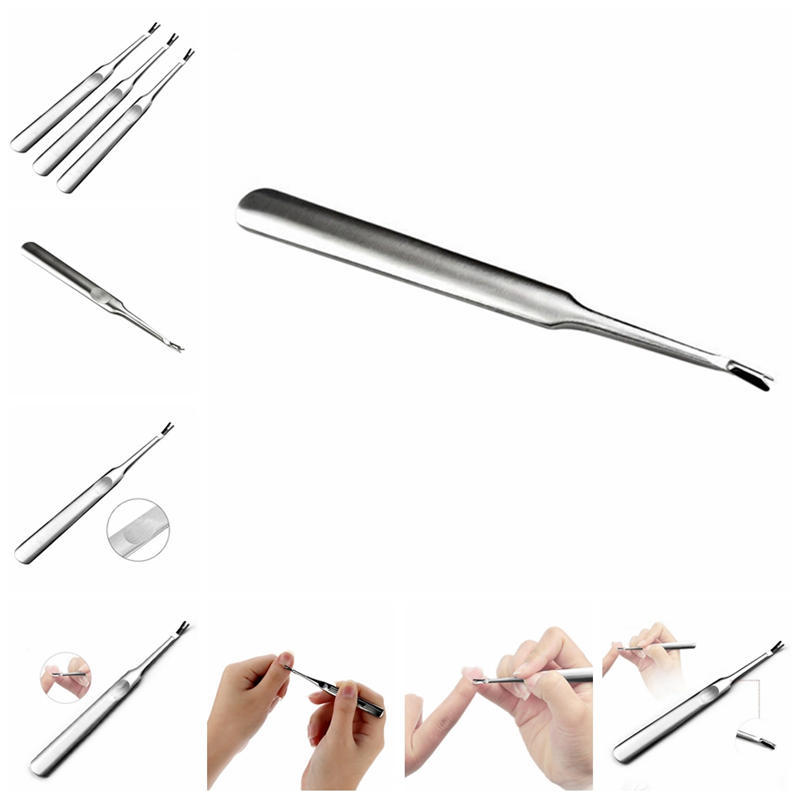 Stainless Steel Cuticle Pusher Trimmer Remover Pedicure Manicure Nail Art Tools