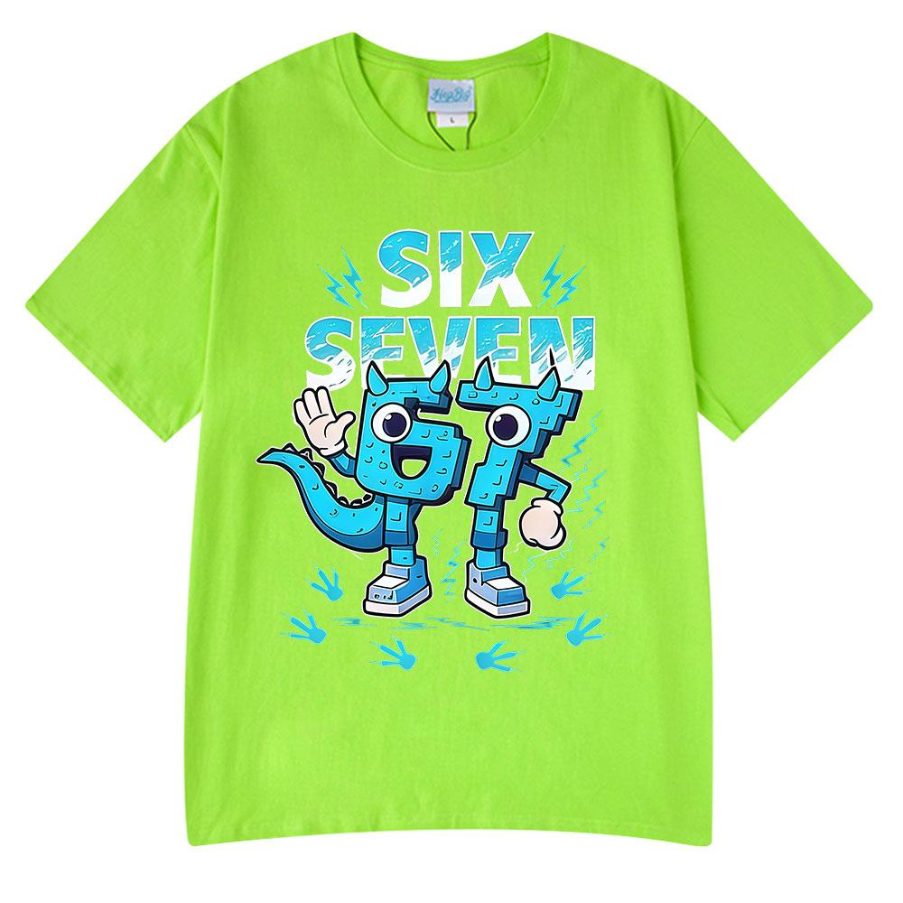 Six Seven 67 Funny Brainrot Meme Cartoon T Shirts Unisex Women Clothing Fashion Tshirt Summer Cotton Casual Short Sleeve Tshirts