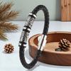 Vintage Viking Style Engraved PU Leather Bracelet Men's Wristband Accessory