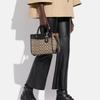 Coach Rogue 25 Classic Monogram Jacquard Reißverschluss Stoff und Handschuhgegerbtes Leder Schulter Crossbody Tragetasche Mittel Damen Handtaschen CF591-LHUW7