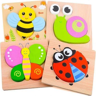 Puzzle Jigsaw pro miminka, Dřevěné puzzle hračky pro 1-3leté chlapce a dívky, Dárky k narozeninám pro 1-3leté batole, Dětská edukace
